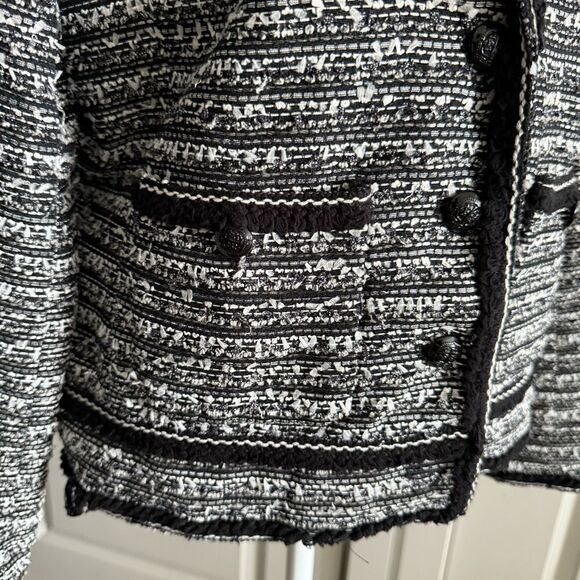 Talbots Classic Black and White Tweed Blazer Size 8 - Picture 2 of 8
